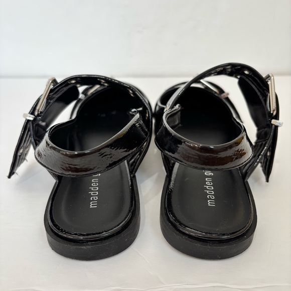 Madden Girl Goth black patent leather pointed toe buckle slingback flats 10M - Picture 8 of 14